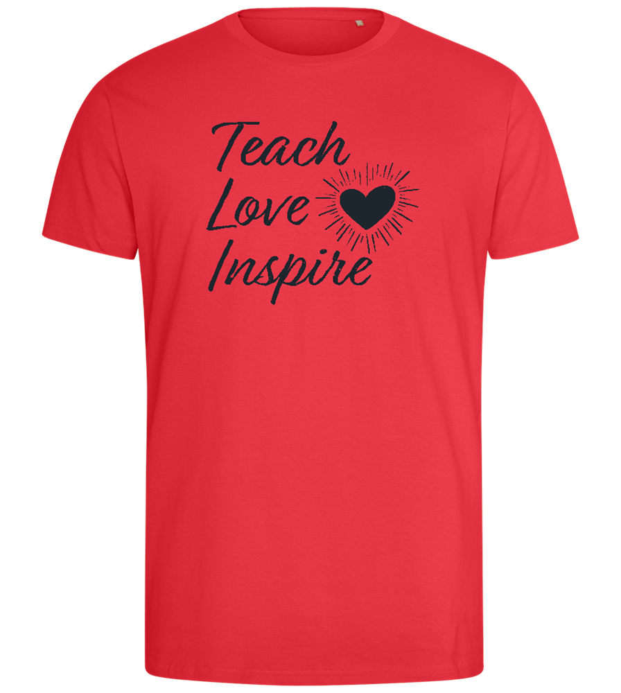 Teach Love Inspire Heart Design - Comfort men's fitted t-shirt_BRIGHT RED_front