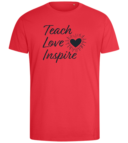 Teach Love Inspire Heart Design - Comfort men's fitted t-shirt_BRIGHT RED_front