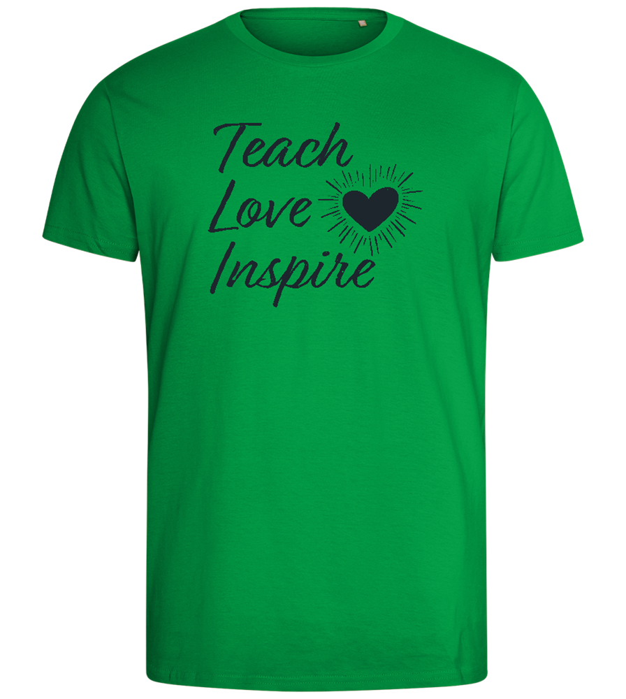 Teach Love Inspire Heart Design - Comfort men's fitted t-shirt_MEADOW GREEN_front