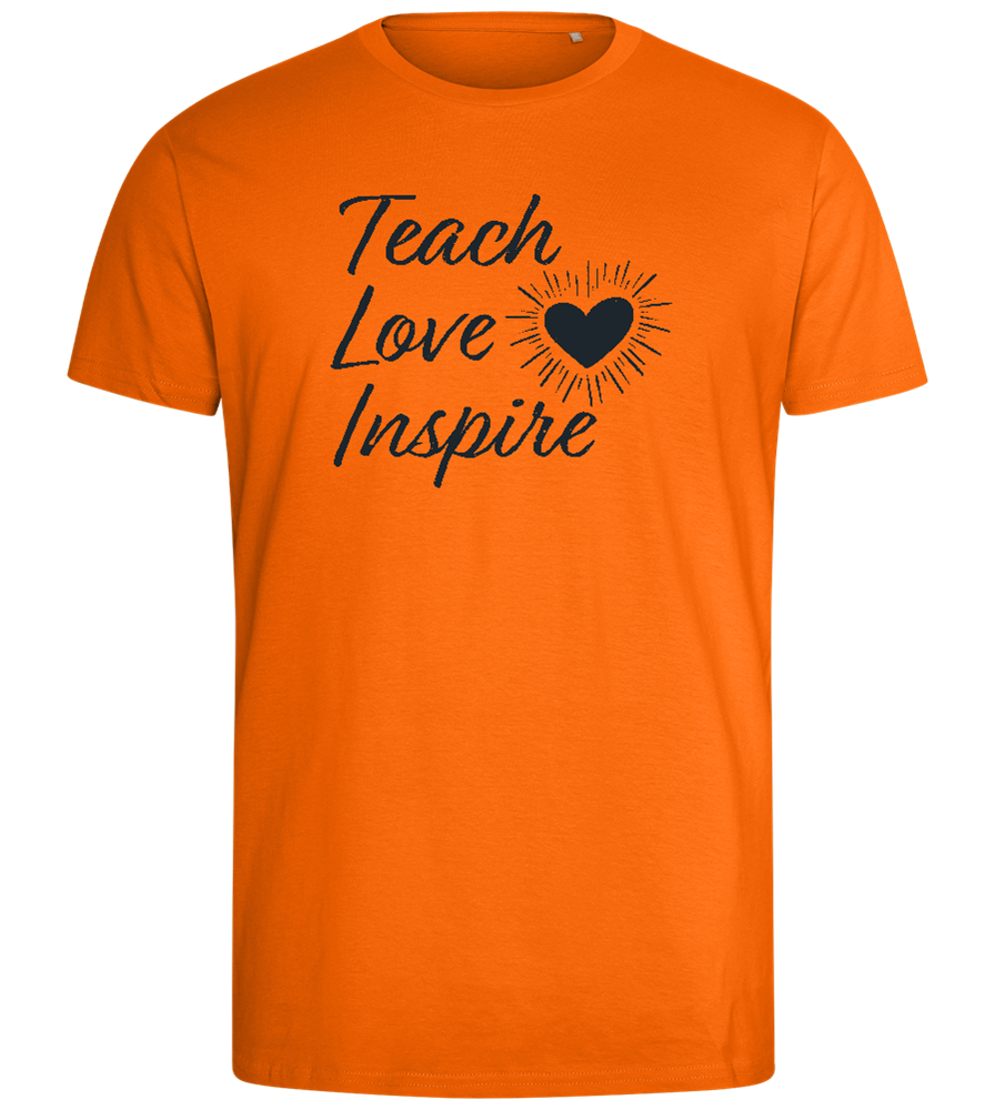 Teach Love Inspire Heart Design - Comfort men's fitted t-shirt_ORANGE_front