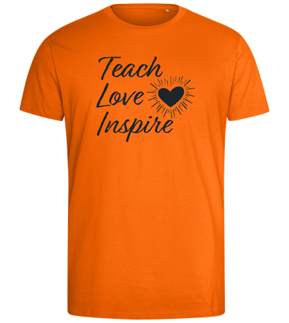 Teach Love Inspire Heart Design - Comfort men's fitted t-shirt_ORANGE_front