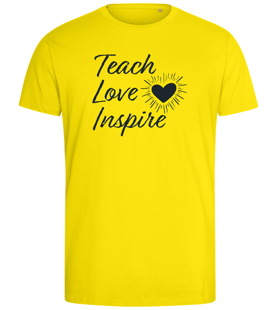 Teach Love Inspire Heart Design - Comfort men's fitted t-shirt_YELLOW_front