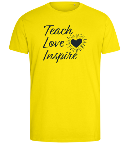 Teach Love Inspire Heart Design - Comfort men's fitted t-shirt_YELLOW_front