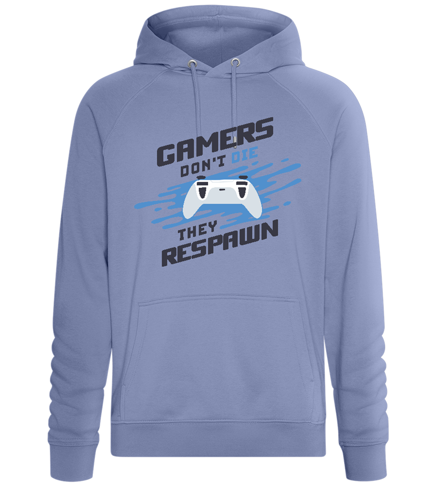 Gamers Respawn Design - Comfort unisex hoodie_BLUE_front