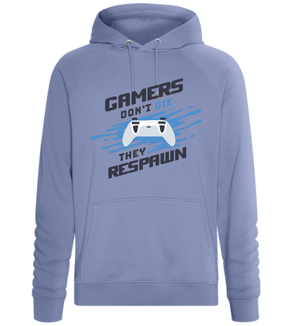 Gamers Respawn Design - Comfort unisex hoodie_BLUE_front