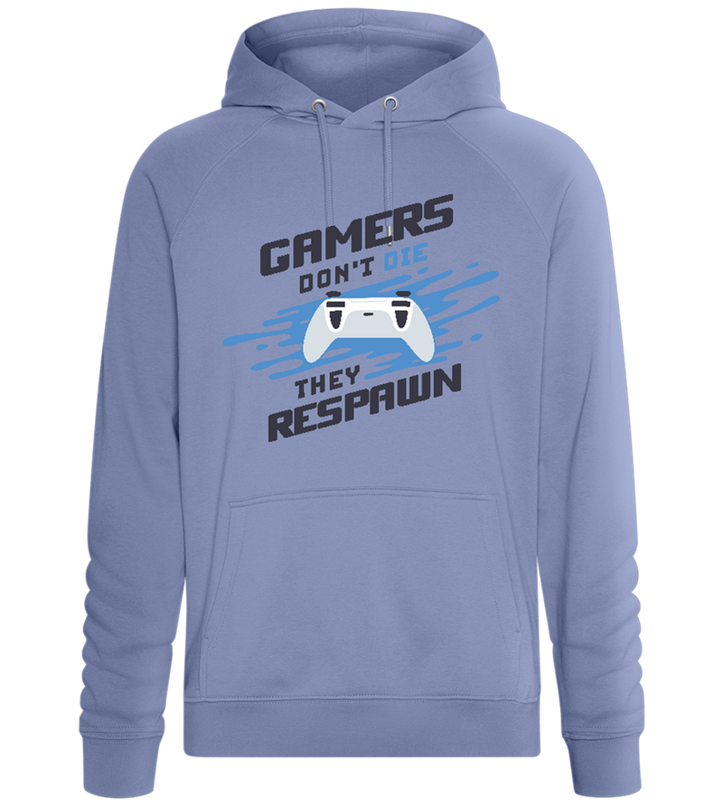 Gamers Respawn Design - Comfort unisex hoodie_BLUE_front