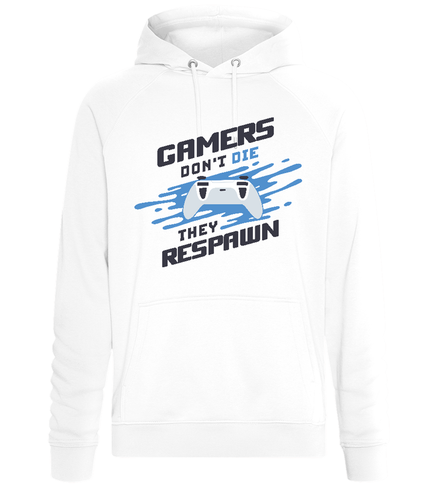 Gamers Respawn Design - Comfort unisex hoodie_WHITE_front