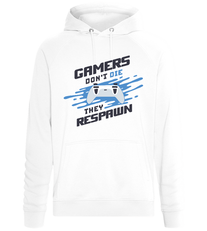 Gamers Respawn Design - Comfort unisex hoodie_WHITE_front