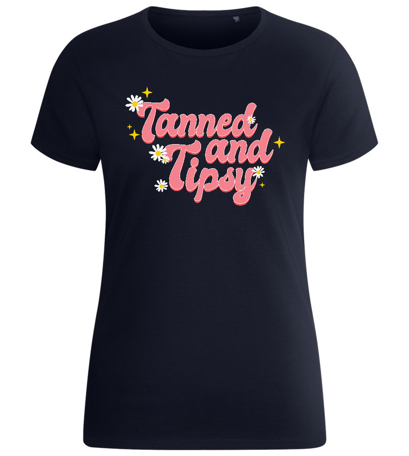 Tanned & Tipsy Design - Basic women's fitted t-shirt_FRENCH NAVY_front