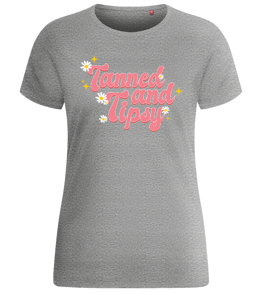 Tanned & Tipsy Design - Basic women's fitted t-shirt_ORION GREY_front