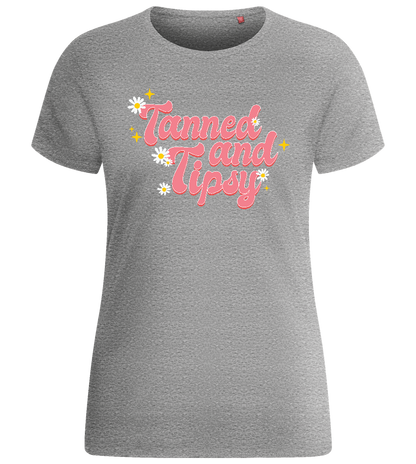 Tanned & Tipsy Design - Basic women's fitted t-shirt_ORION GREY_front