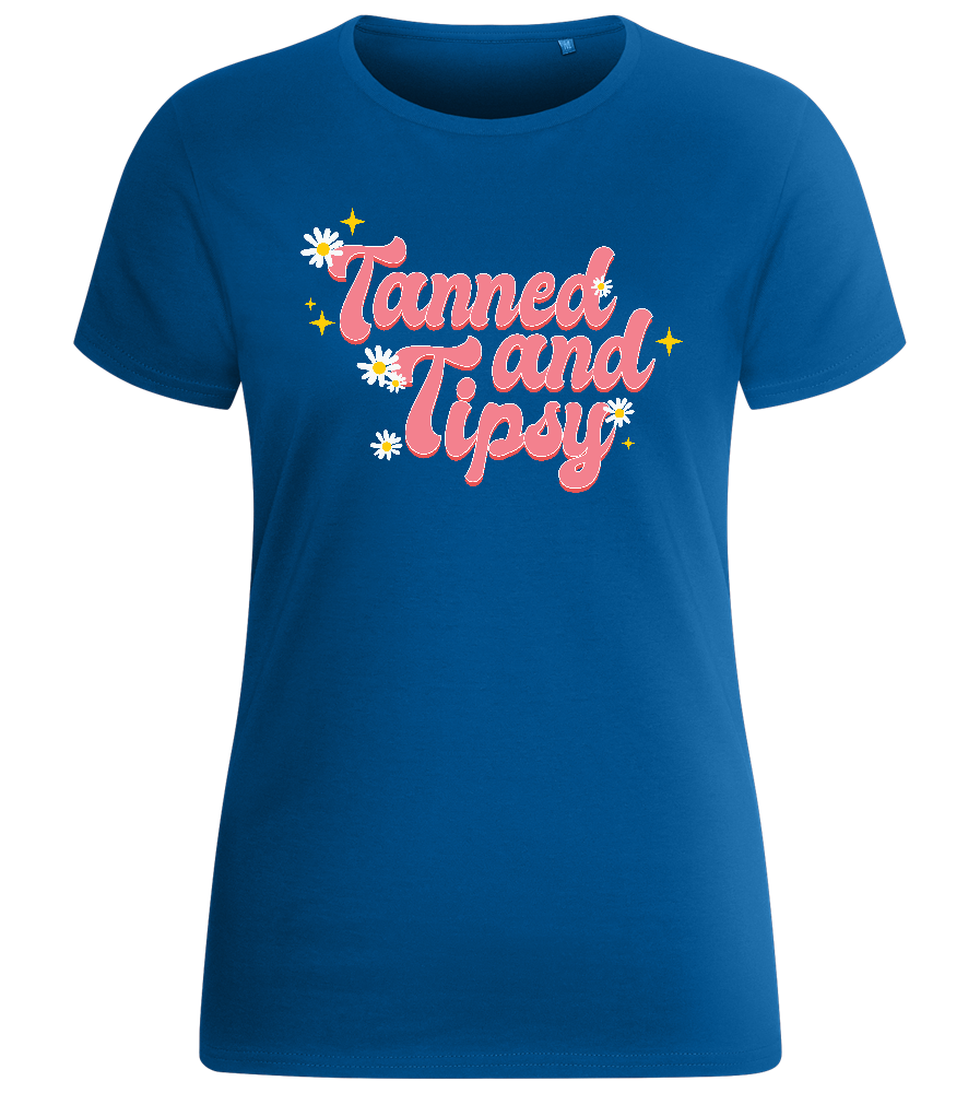 Tanned & Tipsy Design - Basic women's fitted t-shirt_ROYAL_front