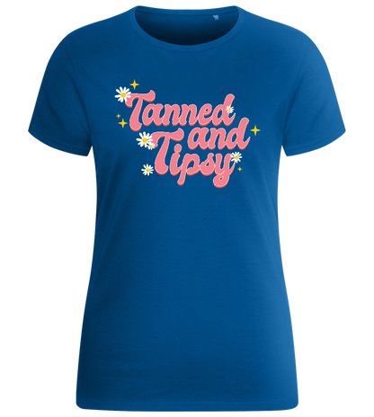 Tanned & Tipsy Design - Basic women's fitted t-shirt_ROYAL_front