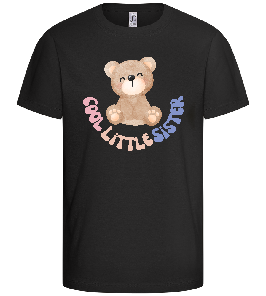 Cool Little Sister Teddy Design - Comfort kids fitted t-shirt_DEEP BLACK_front