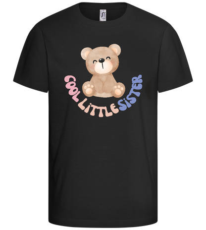 Cool Little Sister Teddy Design - Comfort kids fitted t-shirt_DEEP BLACK_front