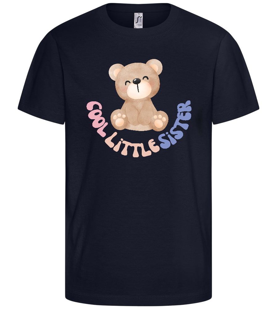 Cool Little Sister Teddy Design - Comfort kids fitted t-shirt_FRENCH NAVY_front