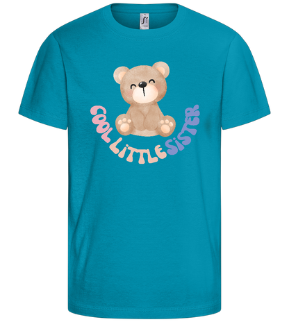 Cool Little Sister Teddy Design - Comfort kids fitted t-shirt_TURQUOISE_front