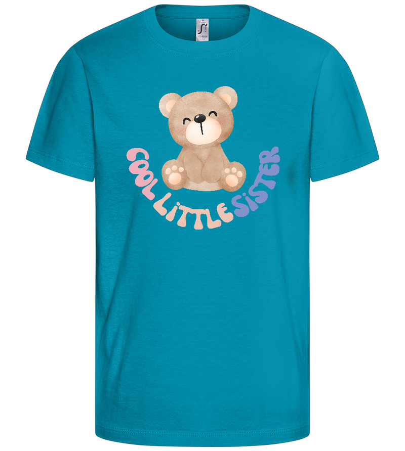 Cool Little Sister Teddy Design - Comfort kids fitted t-shirt_TURQUOISE_front