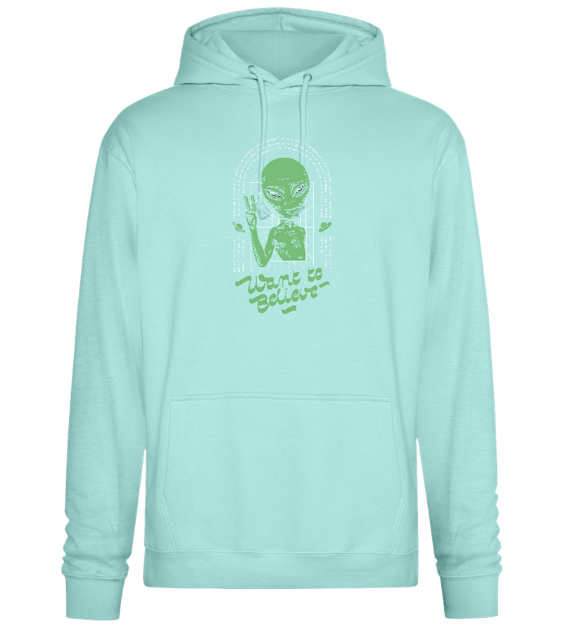 Want To Believe Alien Design - Premium Essential Unisex Hoodie_ARCTIC BLUE_front