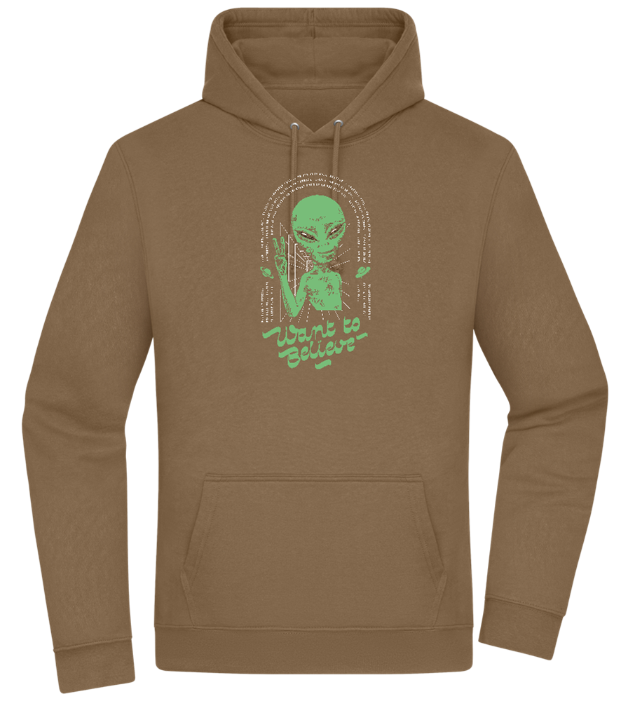 Want To Believe Alien Design - Premium Essential Unisex Hoodie_ARMY_front