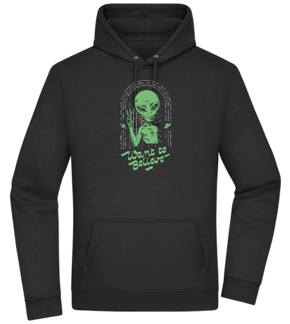 Want To Believe Alien Design - Premium Essential Unisex Hoodie_BLACK_front