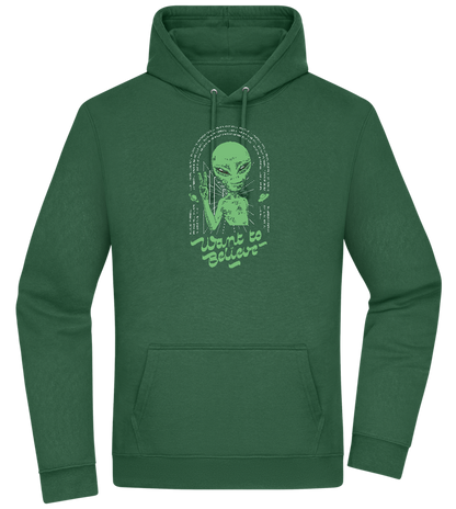 Want To Believe Alien Design - Premium Essential Unisex Hoodie_GREEN BOTTLE_front