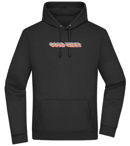 Good Vibes Rainbow Design - Premium Essential Unisex Hoodie_BLACK_front