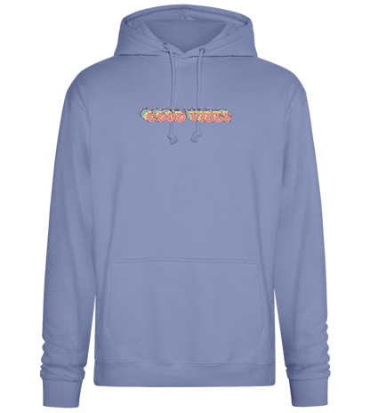 Good Vibes Rainbow Design - Premium Essential Unisex Hoodie_BLUE_front