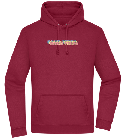 Good Vibes Rainbow Design - Premium Essential Unisex Hoodie_BORDEAUX_front