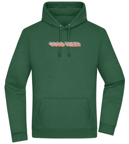 Good Vibes Rainbow Design - Premium Essential Unisex Hoodie_GREEN BOTTLE_front