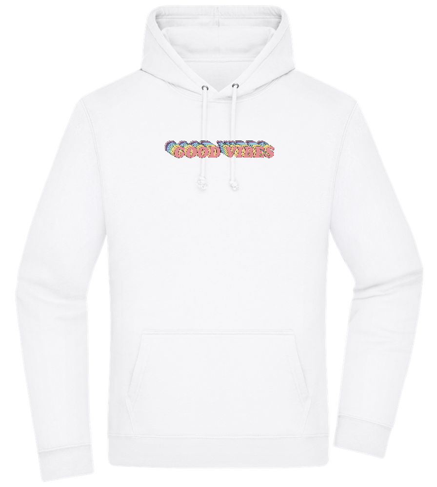 Good Vibes Rainbow Design - Premium Essential Unisex Hoodie_WHITE_front