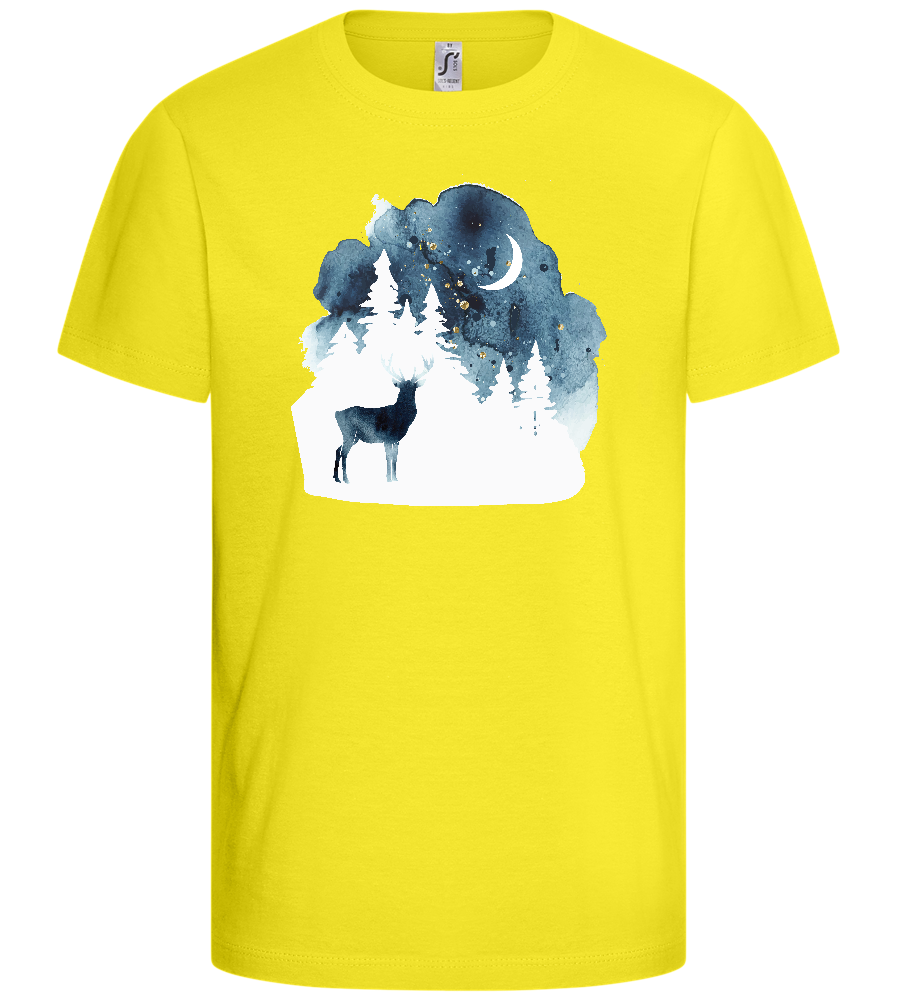 Watercolor Christmas Night Design - Basic kids t-shirt_LEMON_front