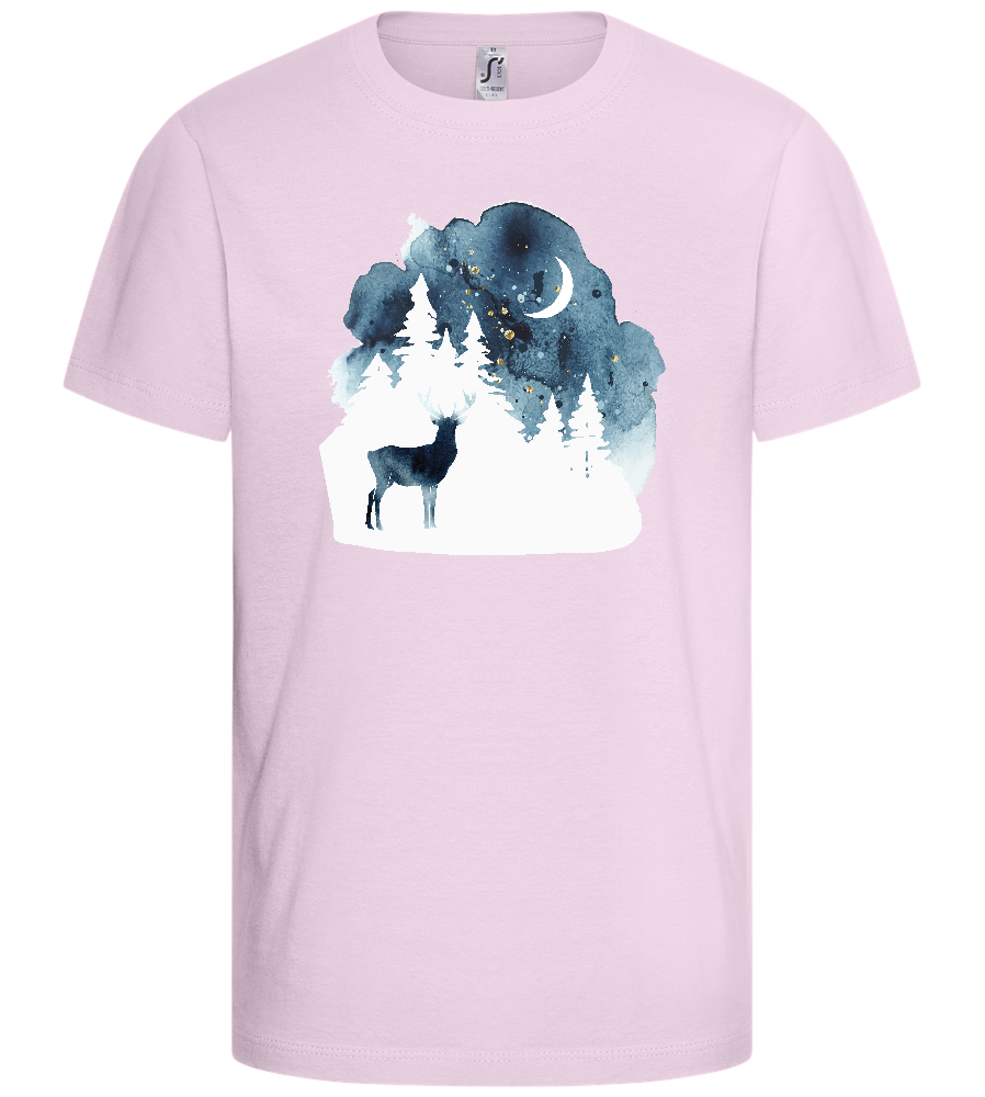 Watercolor Christmas Night Design - Basic kids t-shirt_LIGHT PINK_front