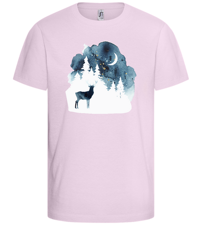 Watercolor Christmas Night Design - Basic kids t-shirt_LIGHT PINK_front