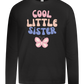 Cool Little Sister Butterfly Design - Premium kids long sleeve t-shirt_DEEP BLACK_front