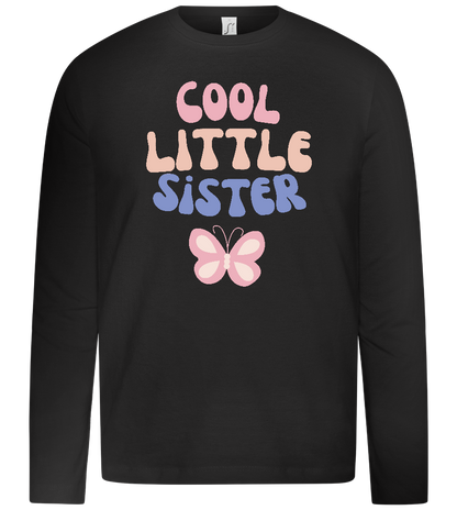 Cool Little Sister Butterfly Design - Premium kids long sleeve t-shirt_DEEP BLACK_front