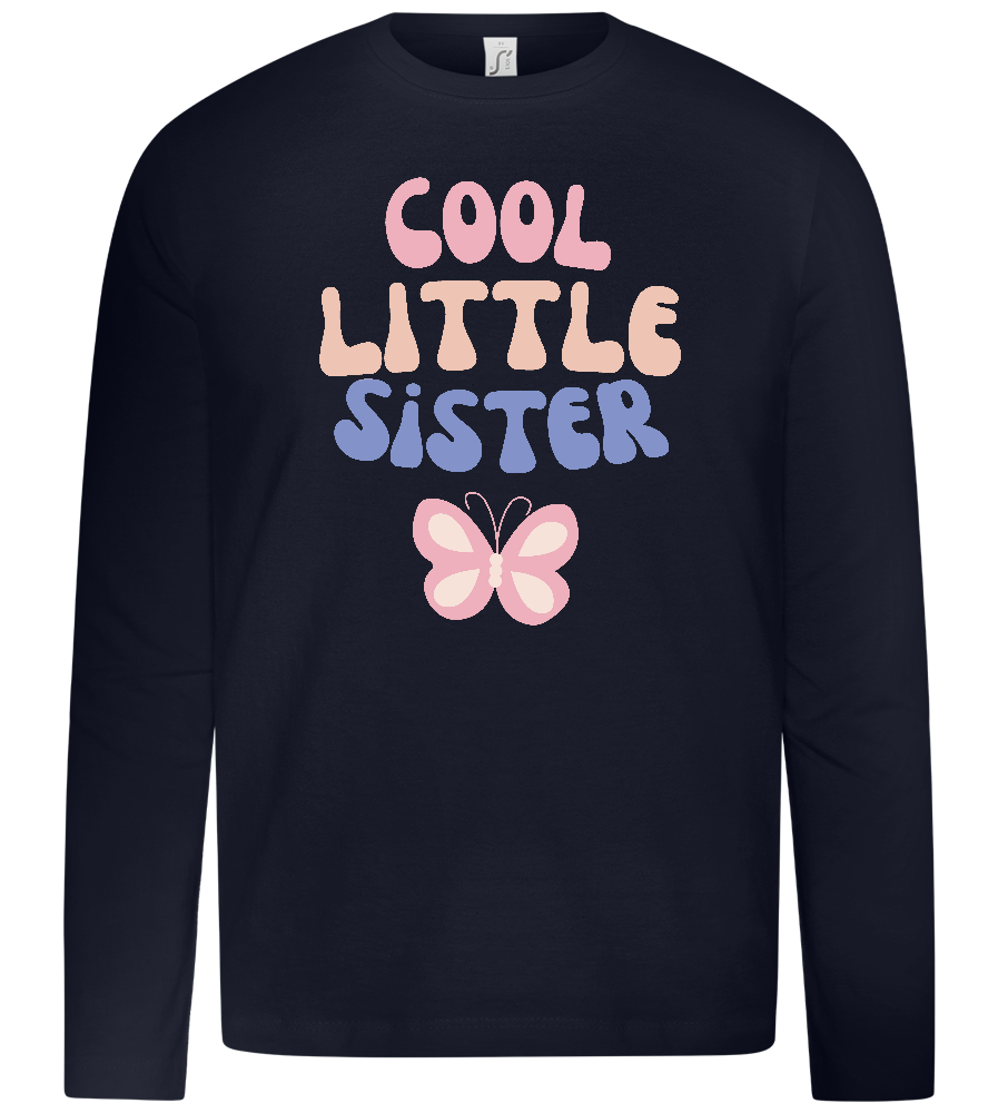 Cool Little Sister Butterfly Design - Premium kids long sleeve t-shirt_FRENCH NAVY_front