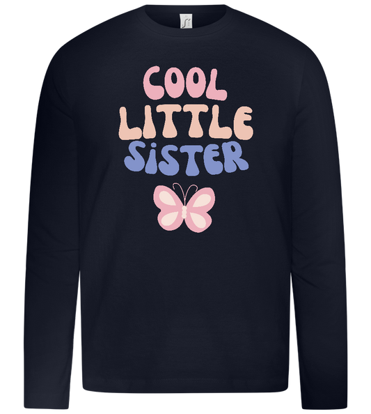 Cool Little Sister Butterfly Design - Premium kids long sleeve t-shirt_FRENCH NAVY_front