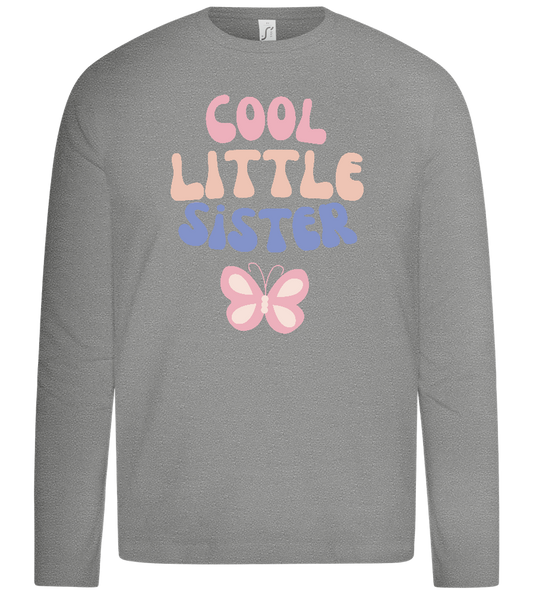 Cool Little Sister Butterfly Design - Premium kids long sleeve t-shirt_ORION GREY_front