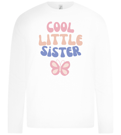 Cool Little Sister Butterfly Design - Premium kids long sleeve t-shirt_WHITE_front