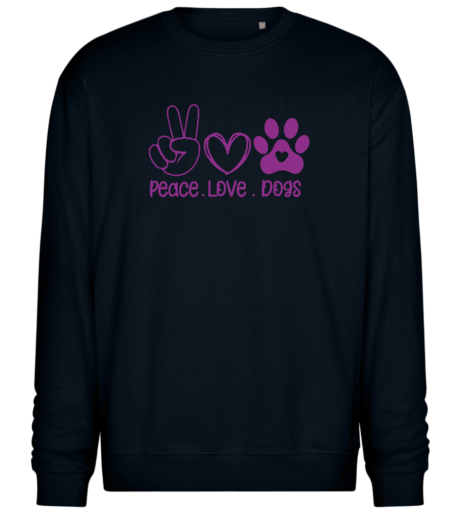 Peace Love Dogs Design - Comfort Essential Unisex Sweater_BLACK_front