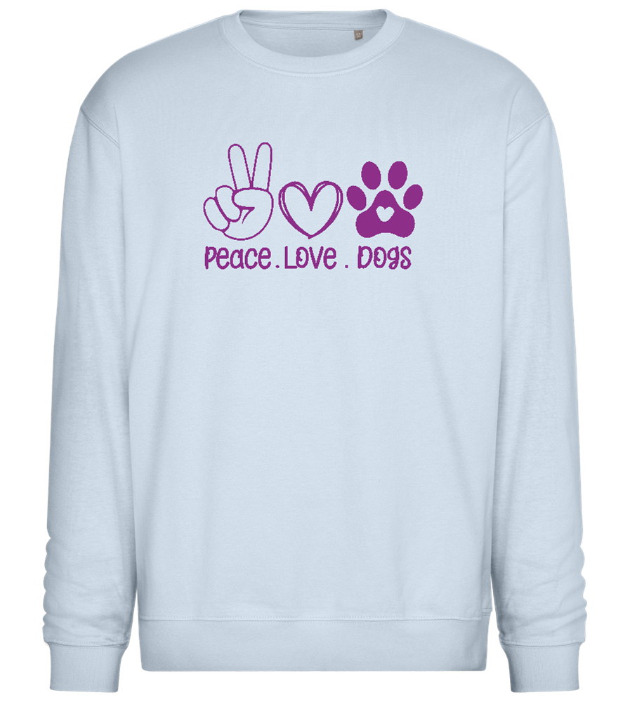 Peace Love Dogs Design - Comfort Essential Unisex Sweater_CREAMY BLUE_front