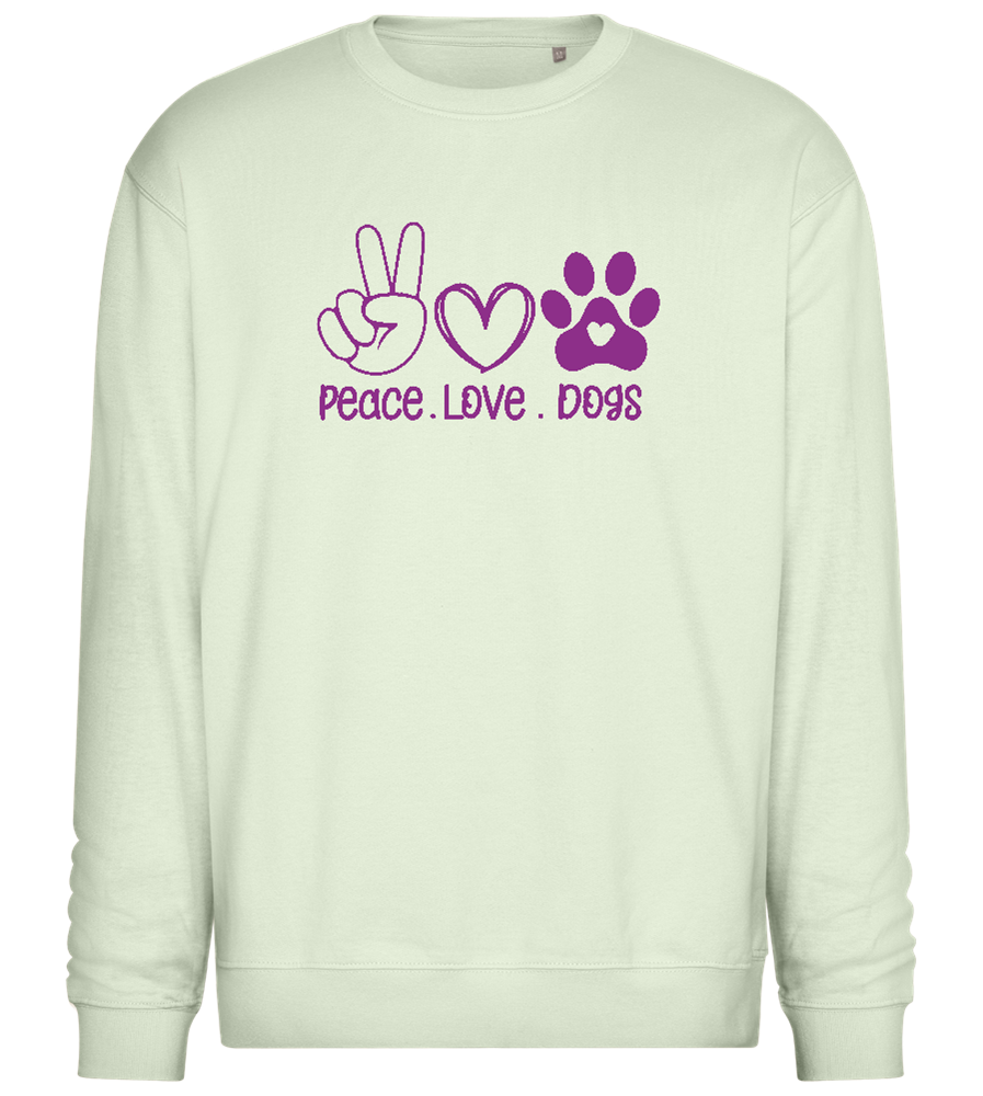 Peace Love Dogs Design - Comfort Essential Unisex Sweater_CREAMY GREEN_front