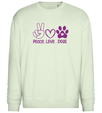 Peace Love Dogs Design - Comfort Essential Unisex Sweater_CREAMY GREEN_front