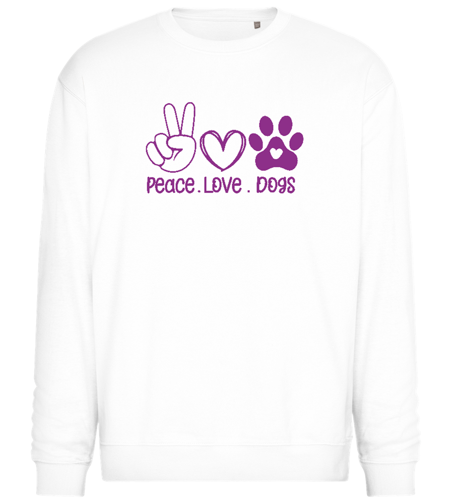 Peace Love Dogs Design - Comfort Essential Unisex Sweater_WHITE_front