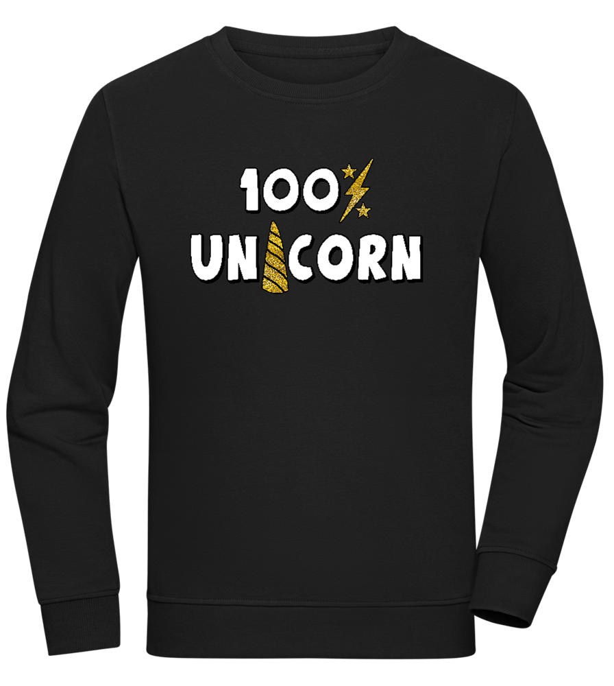 100 Percent Unicorn Design - Comfort unisex sweater_BLACK_front