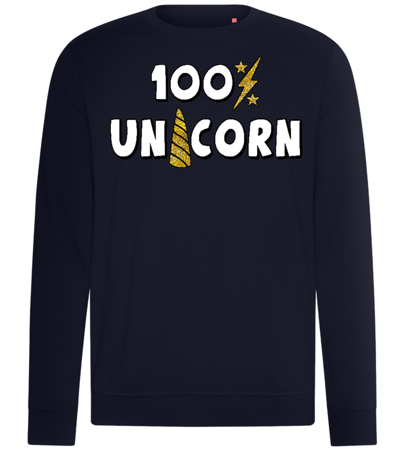 100 Percent Unicorn Design - Comfort unisex sweater_FRENCH NAVY_front