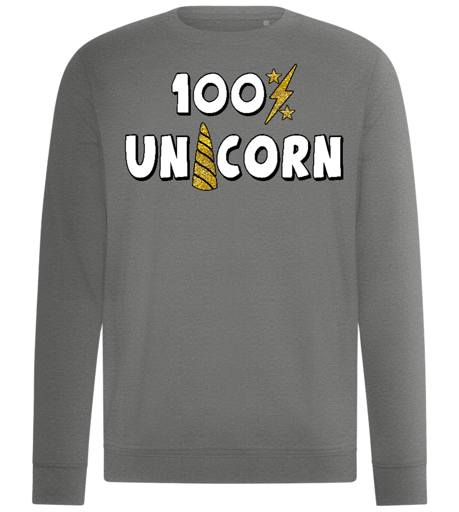 100 Percent Unicorn Design - Comfort unisex sweater_ORION GREY II_front