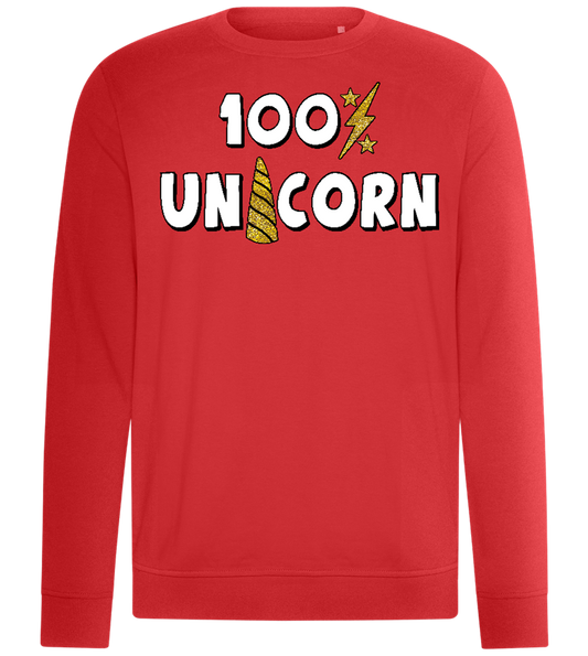 100 Percent Unicorn Design - Comfort unisex sweater_RED_front