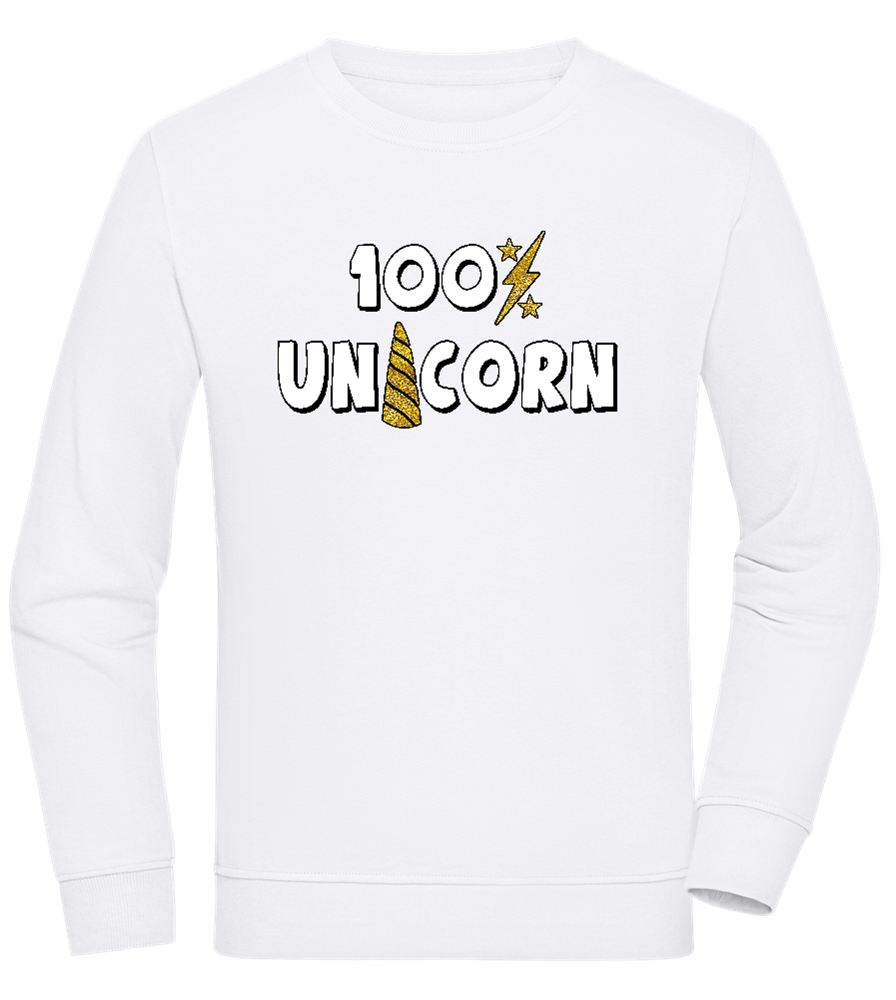 100 Percent Unicorn Design - Comfort unisex sweater_WHITE_front